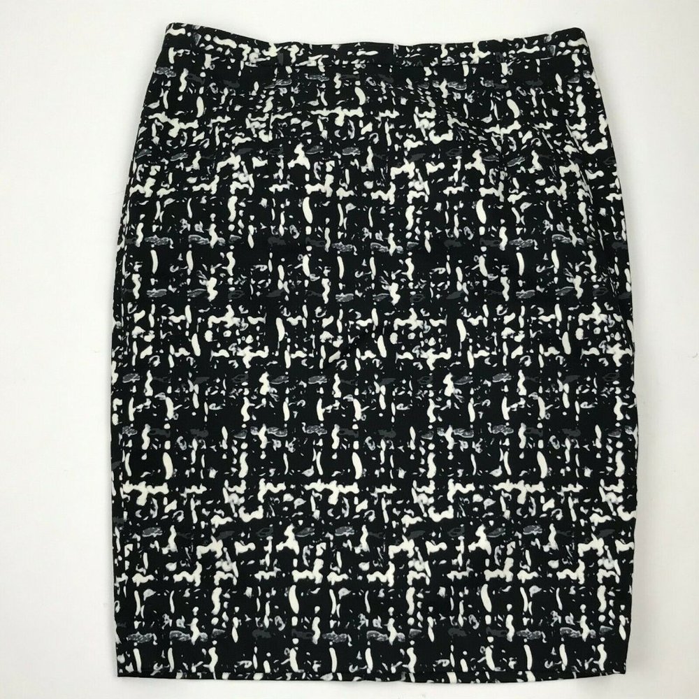 Michael Kors Black White Career Pencil Skirt Sz 14